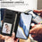 For iPhone 17e / 16e Leather Case Wallet Stand Phone Cover with Wrist Strap - Black - 7