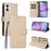 For iPhone 17 Case RFID Blocking 3 Card Slots PU Leather Phone Cover with Wrist Strap - Creamy White - 4