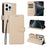 For iPhone 16 Pro Max Case RFID Blocking 3 Card Slots PU Leather Phone Cover with Wrist Strap - Creamy White - 4