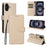 For iPhone 16 Plus Case RFID Blocking 3 Card Slots PU Leather Phone Cover with Wrist Strap - Creamy White - 4