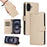 For iPhone 16 Plus Case RFID Blocking 3 Card Slots PU Leather Phone Cover with Wrist Strap - Creamy White - 5