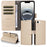 For iPhone 17e / 16e Case RFID Blocking 3 Card Slots PU Leather Phone Cover with Wrist Strap - Creamy White - 3
