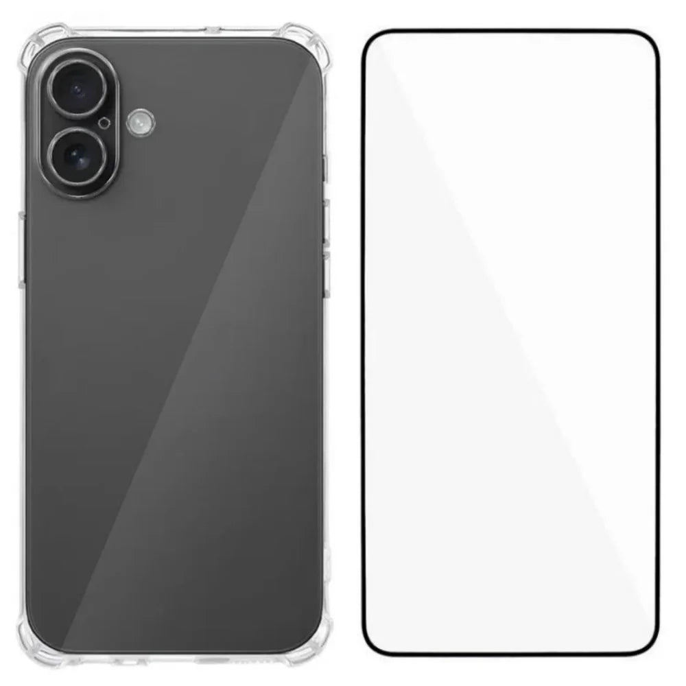 WANLONFENG For iPhone 17 TPU Case  WL3 Series 1.5mm Phone Cover with Tempered Glass Film - Transparent - 1