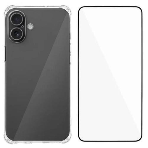 WANLONFENG For iPhone 17 TPU Case  WL3 Series 1.5mm Phone Cover with Tempered Glass Film - Transparent - 1