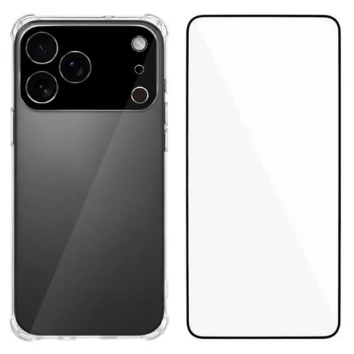 WANLONFENG For iPhone 17 Pro Max TPU Case  WL3 Series 1.5mm Phone Cover with Tempered Glass Film - Transparent - 1