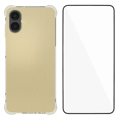 WANLONFENG For Samsung Galaxy A08 4G / A07 4G Case  WL Series 2.0mm TPU Phone Cover with Tempered Glass Film - Transparent - 1