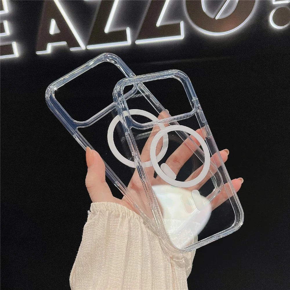 For iPhone 17 Pro Case Compatible with MagSafe TPU Acrylic 2.5mm Clear Phone Cover - 3