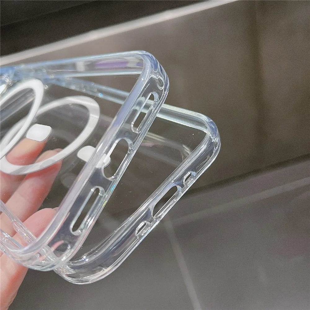 For iPhone 17 Pro Case Compatible with MagSafe TPU Acrylic 2.5mm Clear Phone Cover - 4