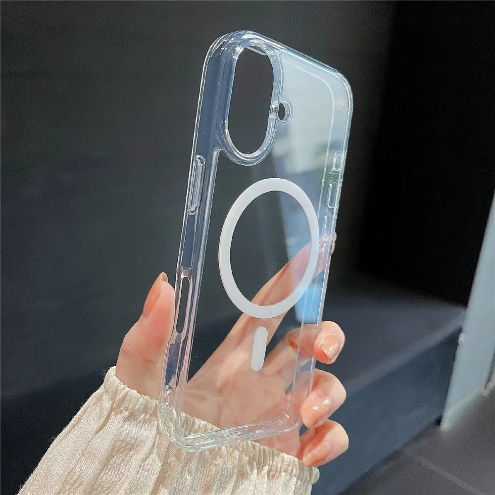 For iPhone 17 Case Compatible with MagSafe TPU Acrylic 2.5mm Clear Phone Cover - 1
