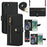 Stand Case for iPhone SE (2022) / (2020) / 8 / 7 PU Leather Phone Cover with Straps / Zipper Wallet / Multiple Card Slots - Black - 1