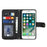 Stand Case for iPhone SE (2022) / (2020) / 8 / 7 PU Leather Phone Cover with Straps / Zipper Wallet / Multiple Card Slots - Black - 2