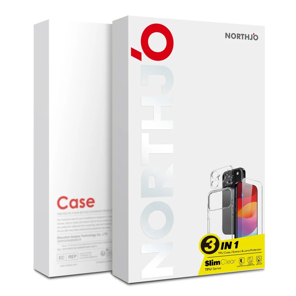 NORTHJO For iPhone 17 TPU Phone Case Set with Front Screen Protector + Lens Film - 5