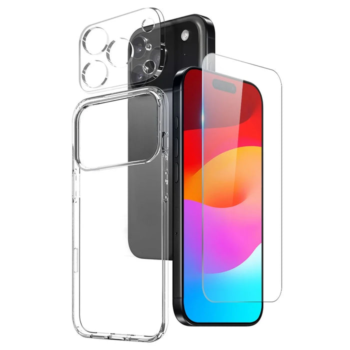 NORTHJO For iPhone 17 Pro TPU Phone Case Set with Front Screen Protector + Lens Film - 1