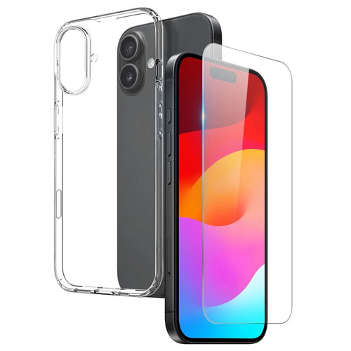NORTHJO For iPhone 17 Case Soft TPU Clear Phone Cover with Tempered Glass Screen Protector - 1