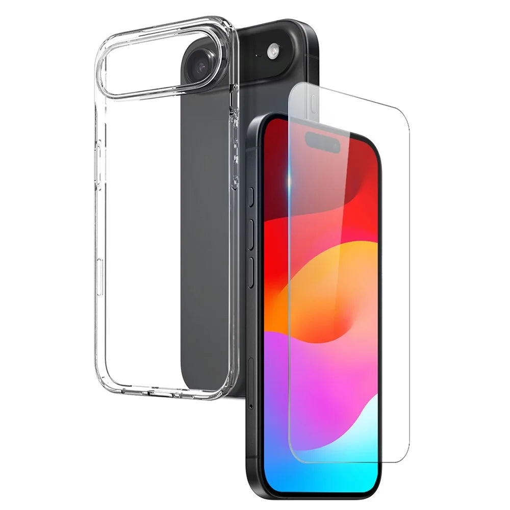 NORTHJO For iPhone Air Case Soft TPU Clear Phone Cover with Tempered Glass Screen Protector - 1