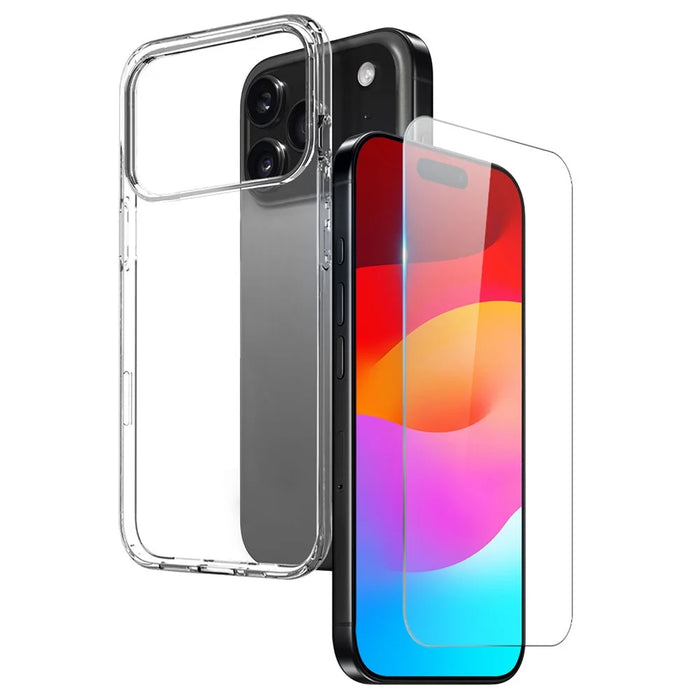 NORTHJO For iPhone 18 Pro Max / 17 Pro Max Case Soft TPU Clear Phone Cover with Tempered Glass Screen Protector - 1