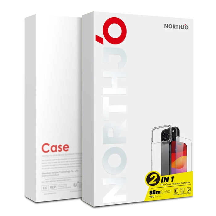 NORTHJO For iPhone 18 Pro Max / 17 Pro Max Case Soft TPU Clear Phone Cover with Tempered Glass Screen Protector - 4