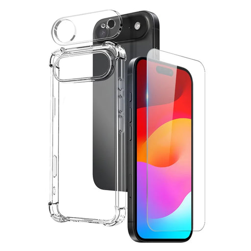 NORTHJO For iPhone Air Case Shockproof TPU Clear Phone Cover with Tempered Glass and Camera Lens Film - 1