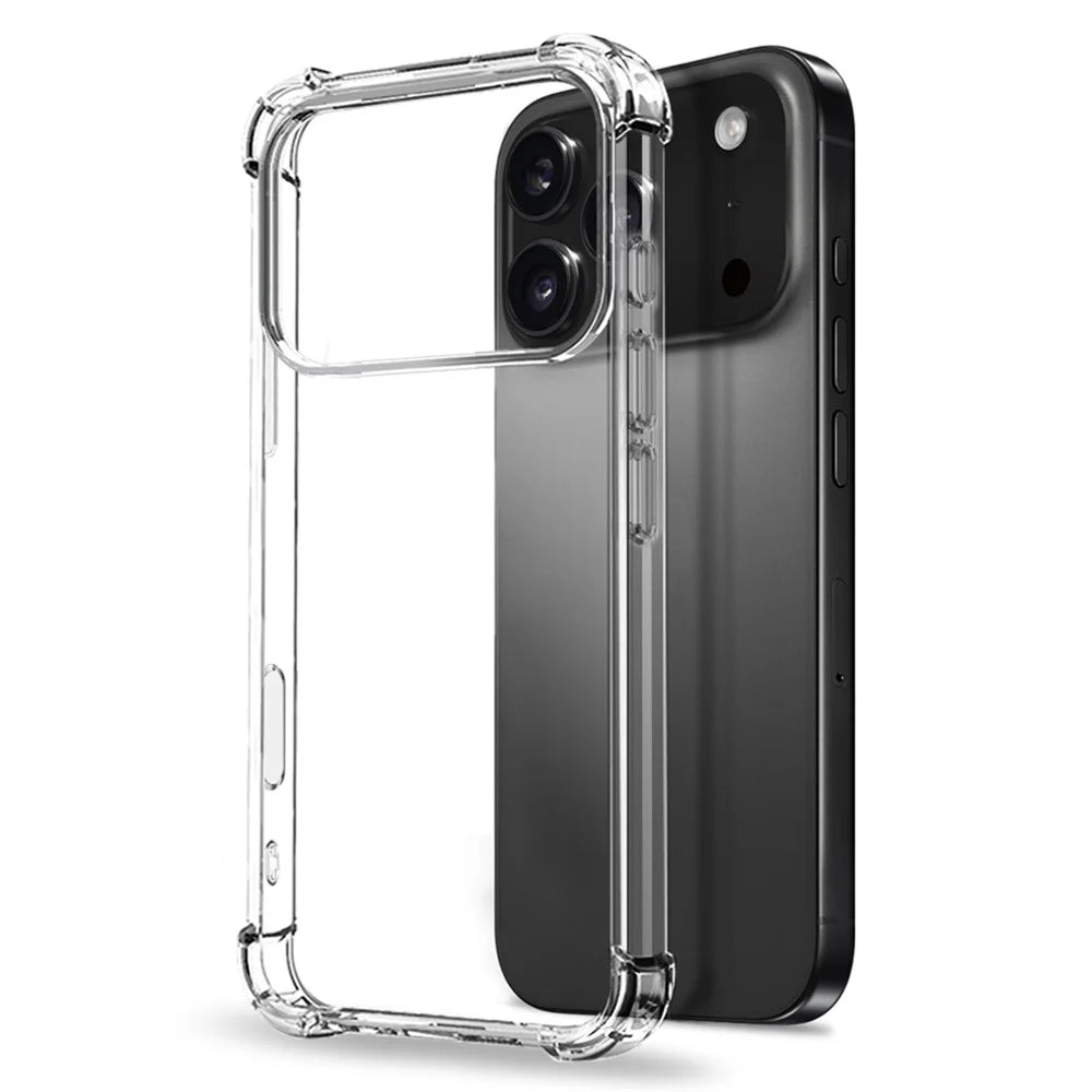 NORTHJO For iPhone 17 Pro Max Case Shockproof TPU Clear Phone Cover with Tempered Glass and Camera Lens Film - 2