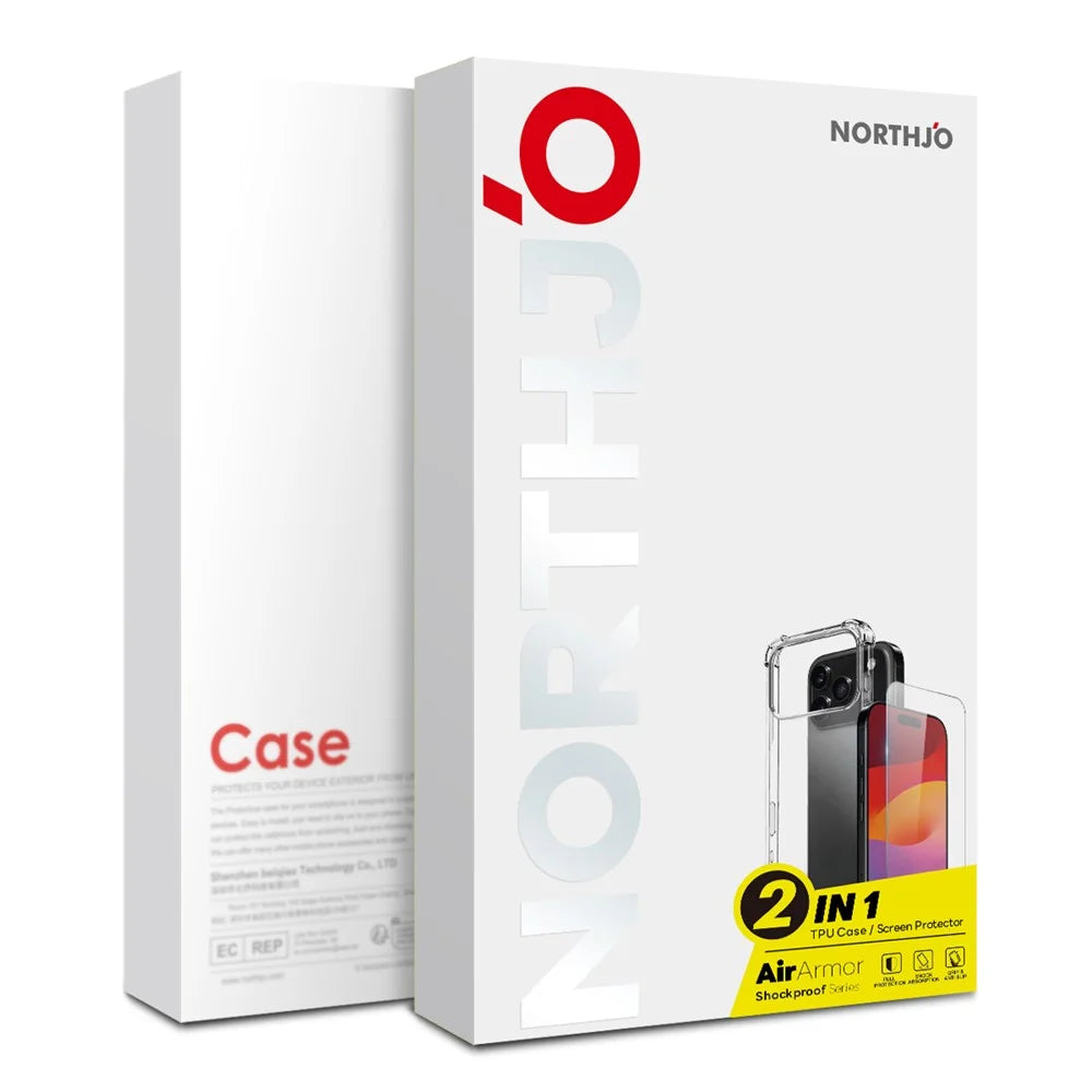 NORTHJO For iPhone Air Case Four Corner Shockproof TPU Clear Phone Cover with Tempered Glass - 4