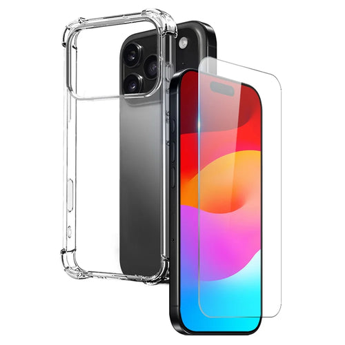 NORTHJO For iPhone 18 Pro / 18 Pro / 17 Pro Case Four Corner Shockproof TPU Clear Phone Cover with Tempered Glass - 1