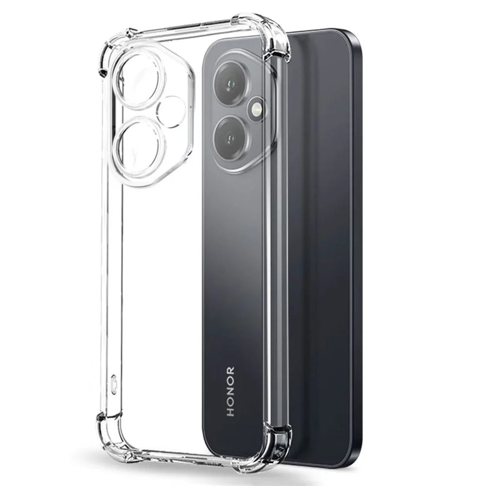 NORTHJO For Honor 400 5G (Global) Case Four Corner Shockproof TPU Clear Phone Cover with Tempered Glass - 2