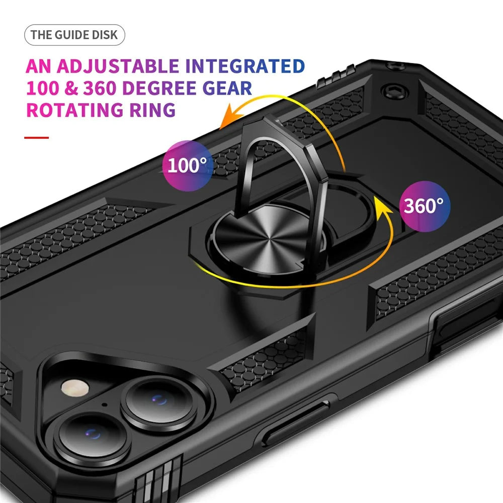 For iPhone 17 Case PC + TPU Phone Cover with Kickstand - Black - 3