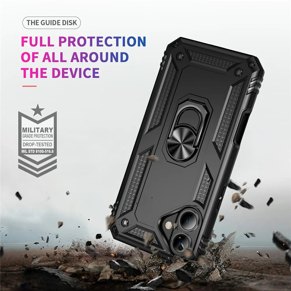 For iPhone 17 Case PC + TPU Phone Cover with Kickstand - Black - 5