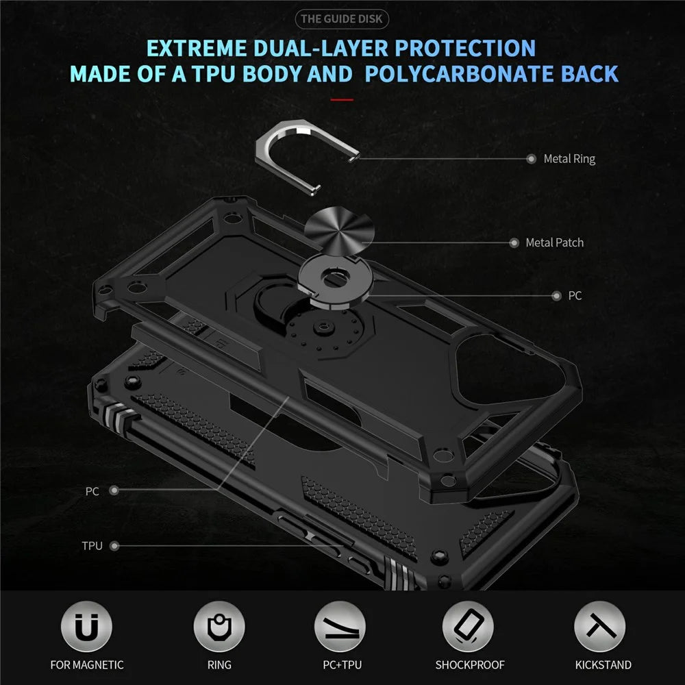 For iPhone 17 Case PC + TPU Phone Cover with Kickstand - Black - 6