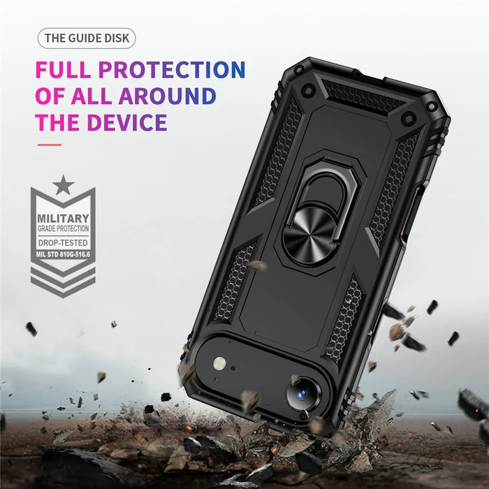 For iPhone Air Case PC + TPU Phone Cover with Kickstand - Black - 5