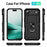 For iPhone Air Case PC + TPU Phone Cover with Kickstand - Black - 7