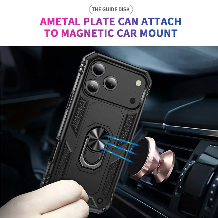 For iPhone 18 Pro / 17 Pro Case PC + TPU Phone Cover with Kickstand - Black - 4