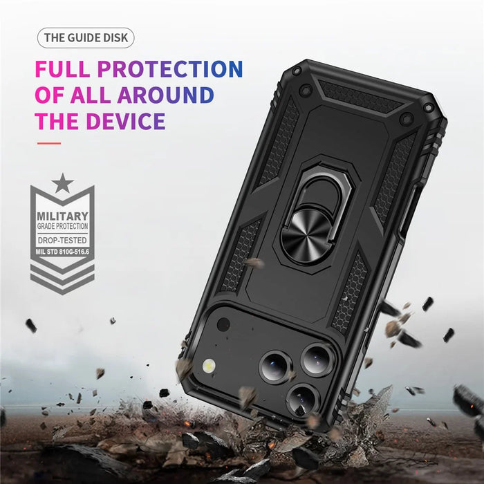 For iPhone 18 Pro / 17 Pro Case PC + TPU Phone Cover with Kickstand - Black - 5