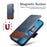 SUTENI Q-06 For iPhone 15 Pro Case Color Splicing Magnetic Detachable Leather Phone Cover - Blue - 4