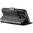 SUTENI Q-07 For iPhone 16 Pro Max Case Magnetic Color Splicing Cowhide Texture Leather Cover - Black - 3