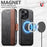 SUTENI Q-07 For iPhone 15 Pro Max Case Magnetic Color Splicing Cowhide Texture Leather Cover - Black - 7