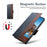 SUTENI Q-07 For Samsung Galaxy S23 Ultra Case Magnetic Color Splicing Cowhide Texture Leather Cover - Blue - 6