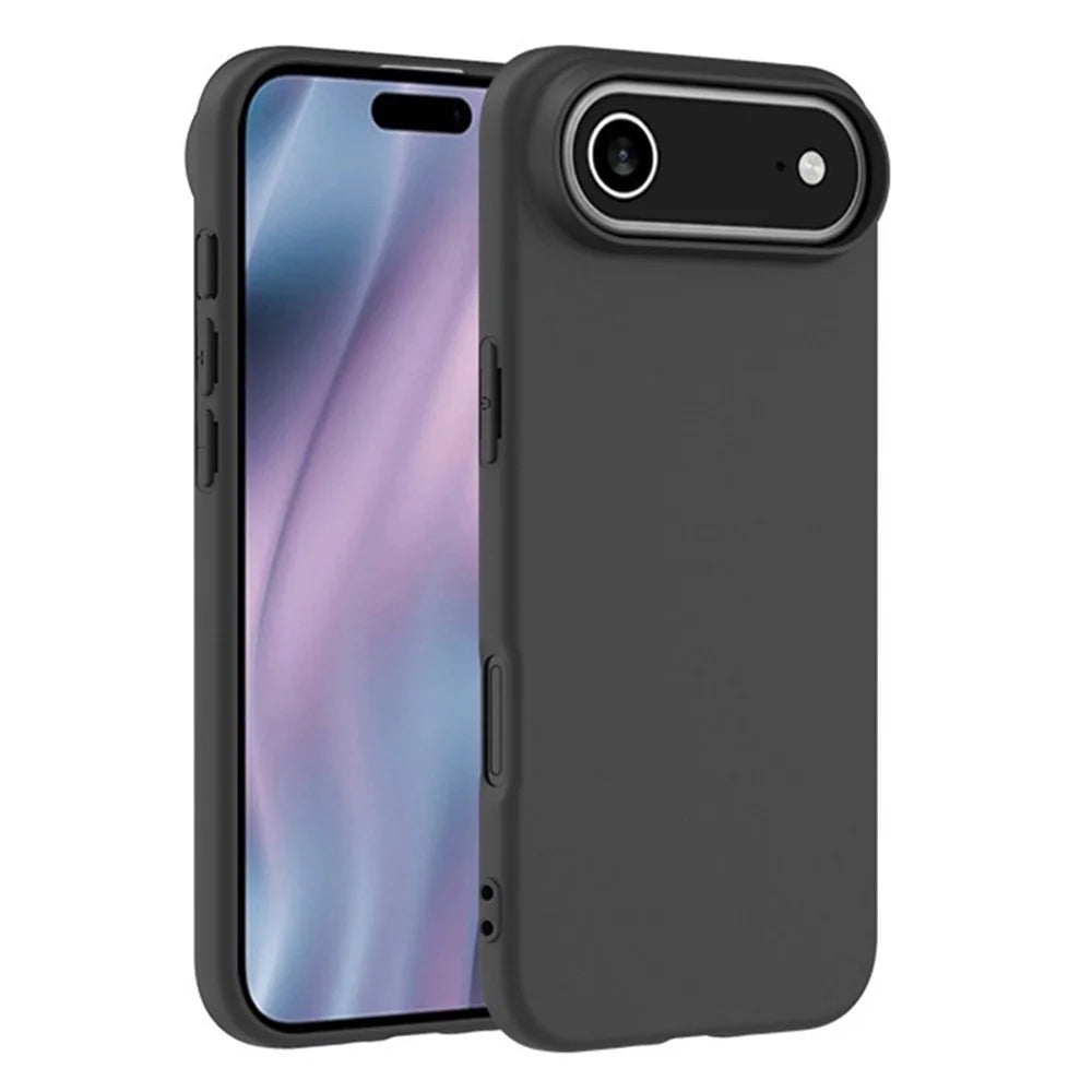 For iPhone Air Case Soft Matte Back TPU Black Phone Cover , Large Cutout - 1