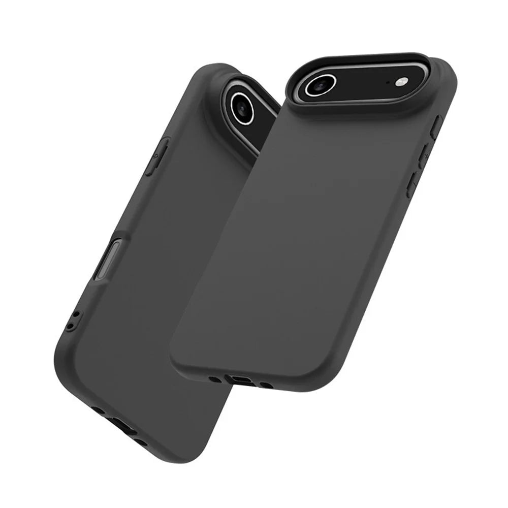 For iPhone Air Case Soft Matte Back TPU Black Phone Cover , Large Cutout - 2
