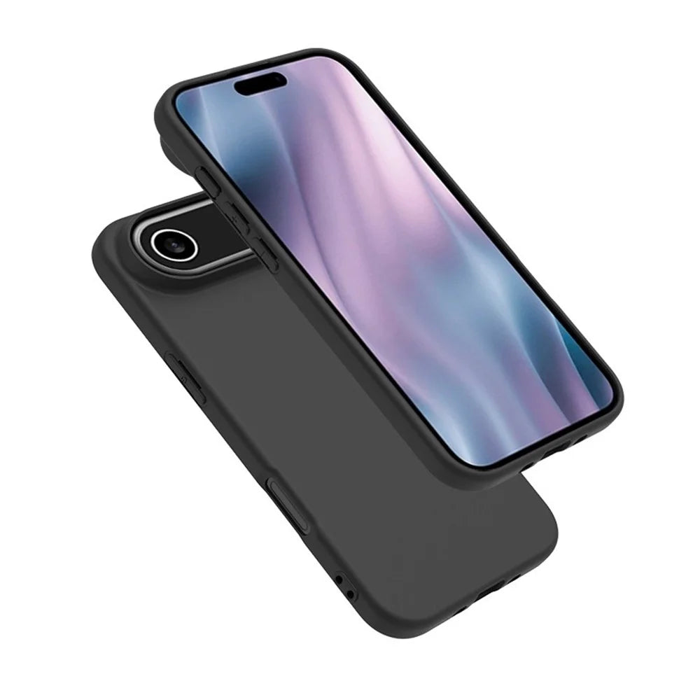 For iPhone Air Case Soft Matte Back TPU Black Phone Cover , Large Cutout - 3