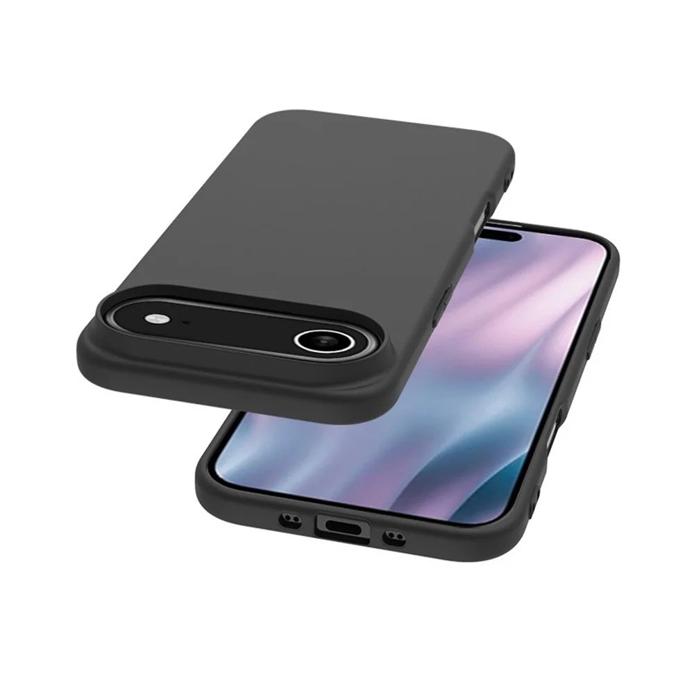 For iPhone Air Case Soft Matte Back TPU Black Phone Cover , Large Cutout - 4