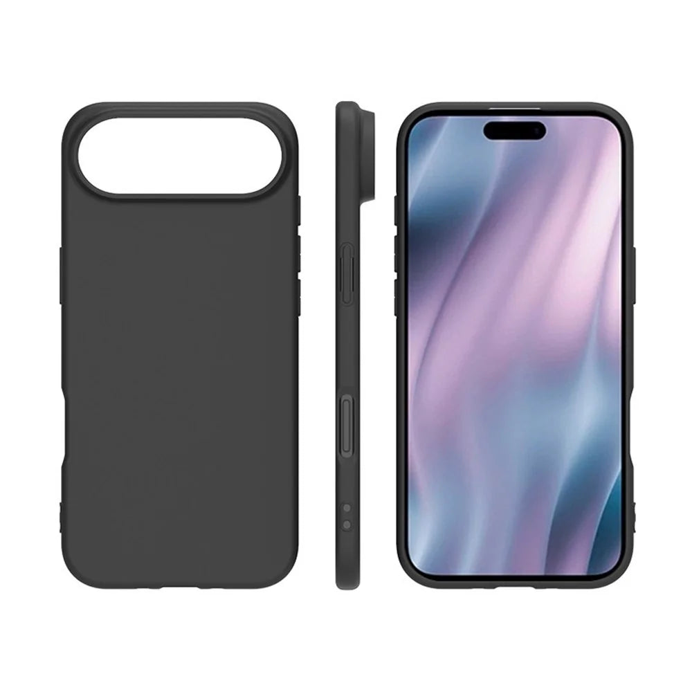 For iPhone Air Case Soft Matte Back TPU Black Phone Cover , Large Cutout - 5