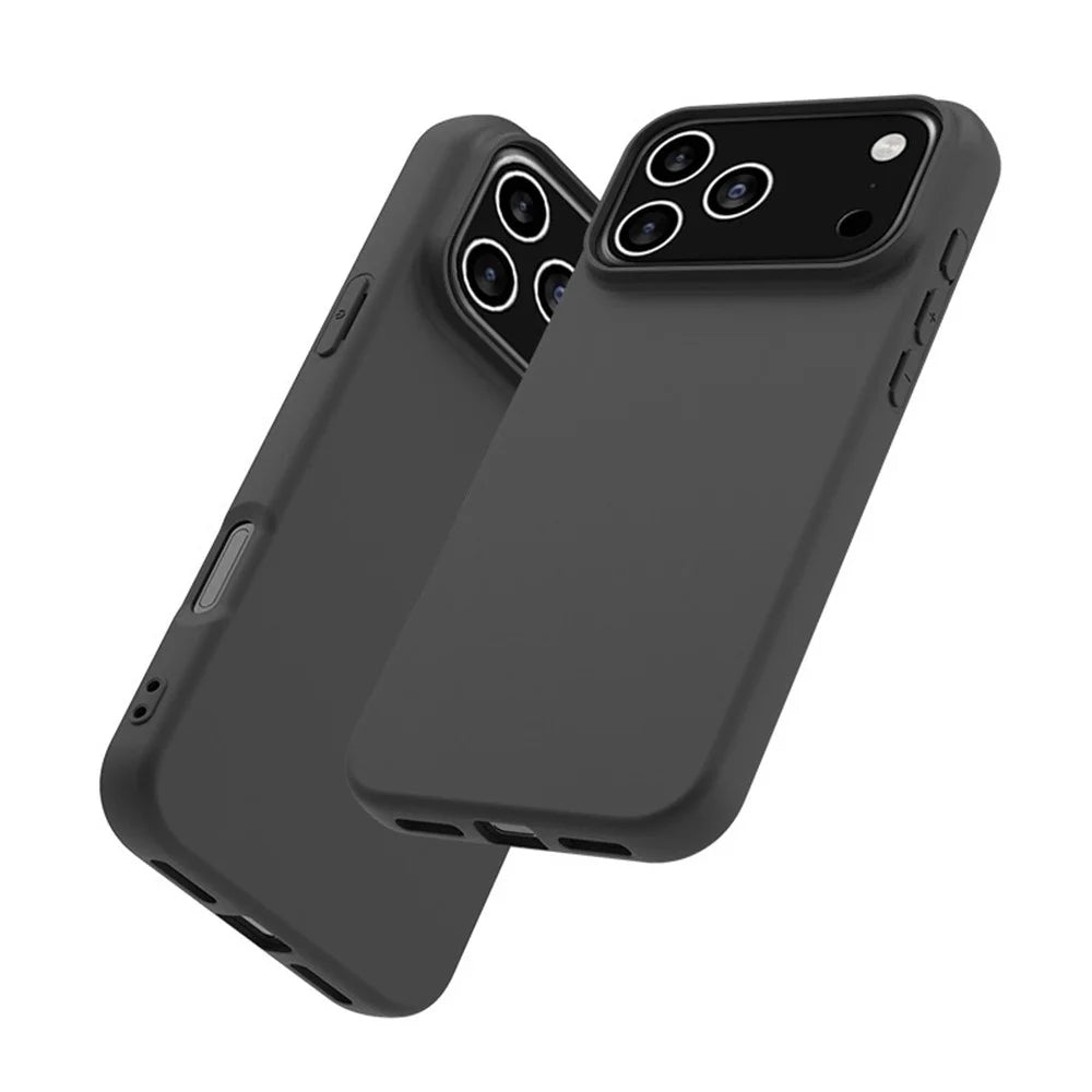 For iPhone 17 Pro Case Soft Matte Back TPU Black Phone Cover , Large Cutout - 2