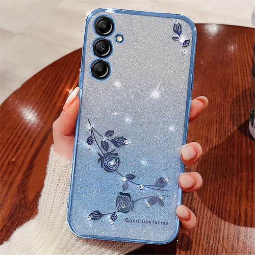 KADEM For Samsung Galaxy A26 5G Case Flower TPU Flexible Gradient Phone Cover - Blue - 1
