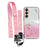 KADEM For Samsung Galaxy A26 5G Case Flower Pattern TPU Gradient Phone Cover with Lanyards - Rose Gold - 1