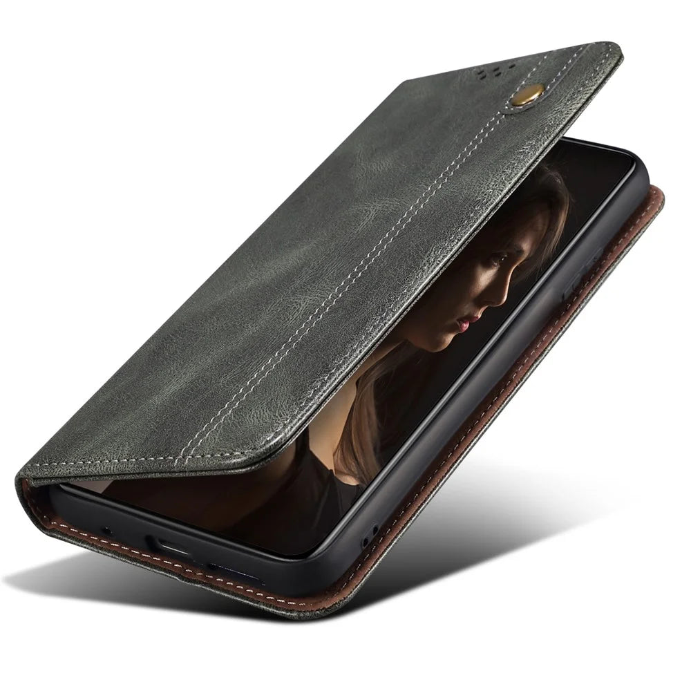 For vivo S30 Pro mini 5G Case Crazy Horse Texture Waxy Leather Wallet Stand Phone Cover - Green - 4