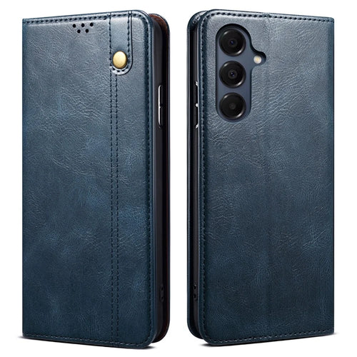 For Samsung Galaxy A18 5G / A18 4G / A17 5G / A17 4G Case Crazy Horse Texture Waxy Leather Wallet Stand Phone Cover - Blue - 1