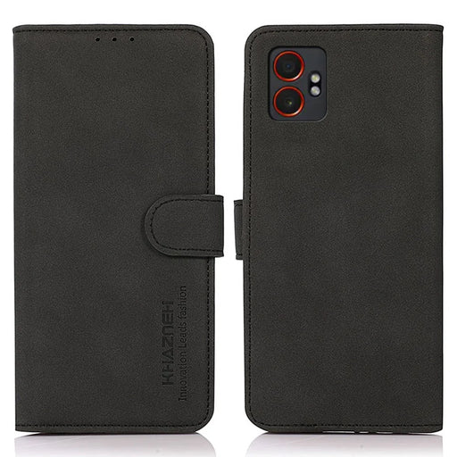KHAZNEH For Samsung Galaxy XCover7 Pro Case PU Leather Wallet Stand Phone Cover - Black - 1