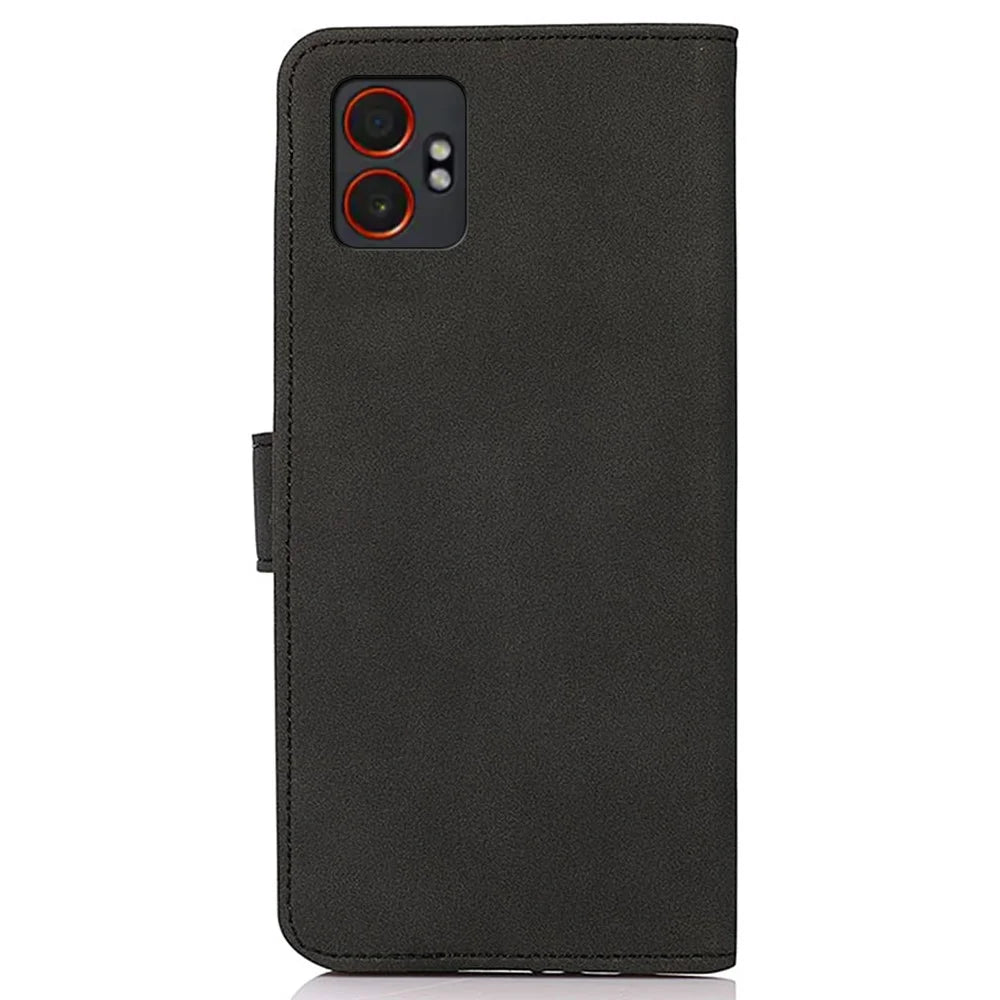KHAZNEH For Samsung Galaxy XCover7 Pro Case PU Leather Wallet Stand Phone Cover - Black - 7