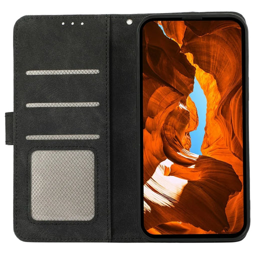 ABEEL For Samsung Galaxy XCover7 Pro Case Color Splicing Leather Flip Phone Cover RFID Blocking - Black - 2